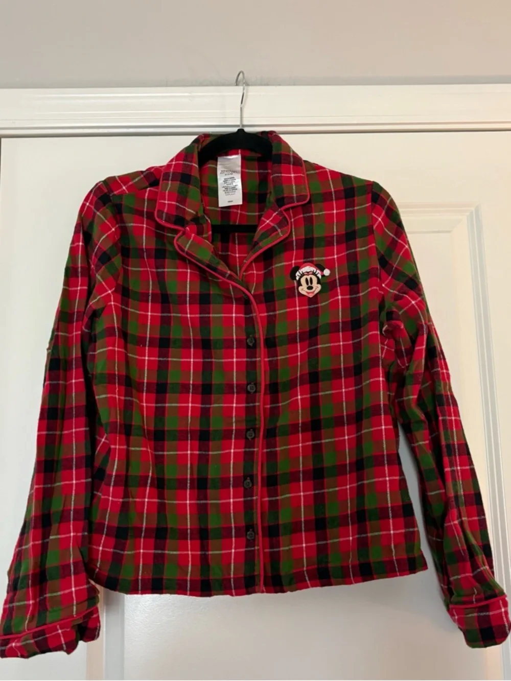 Disney Women’s Red & Green Plaid Minnie Mouse Christmas Pajama Set - Picture 7 of 12